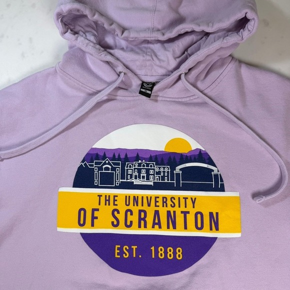 Uscape Tops - Uscape University of Scranton Hoodie Lavender Purple Graphic Sweatshirt Medium M